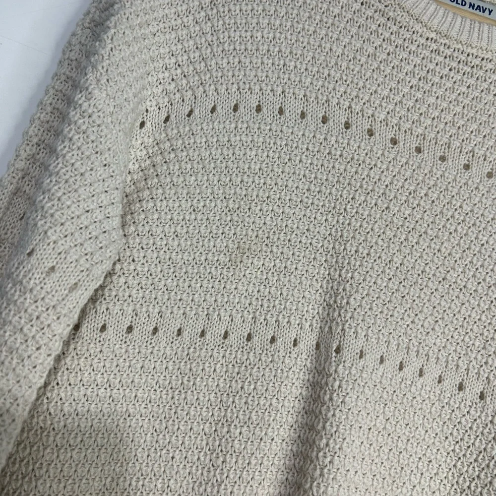 5 for $25🔥Old Navy Cream‎ Knit Long Sleeve High-Low Sweater Girls Large (10-12)